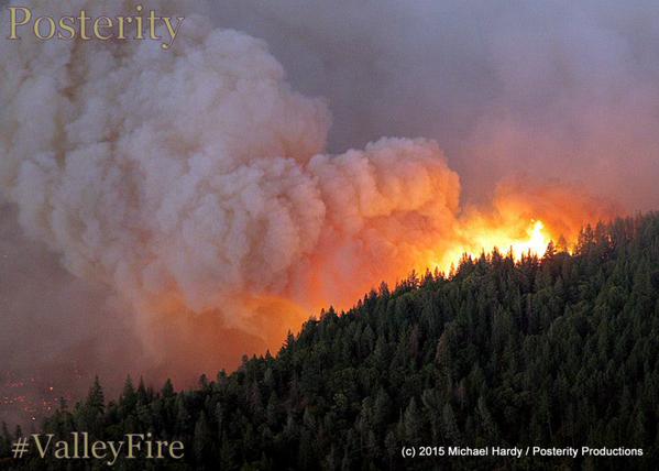 The Valley Fire in Lake County, Calif., burned thousands of acres on Saturday, September, 12, 2015. <span class=meta>Photo submitted to KGO-TV by Mike Hardy at Posterity Productions/Twitter</span>